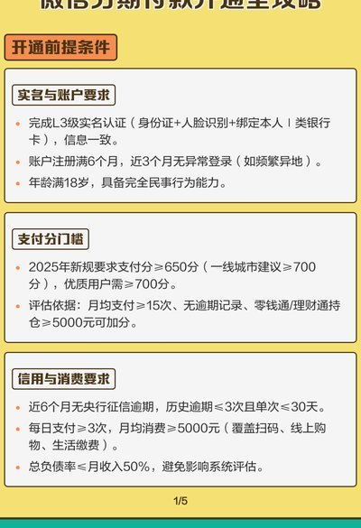 微信分期怎么开通借款功能