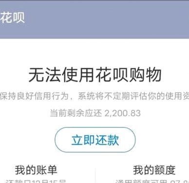 花呗现在情况 出来还能用吗