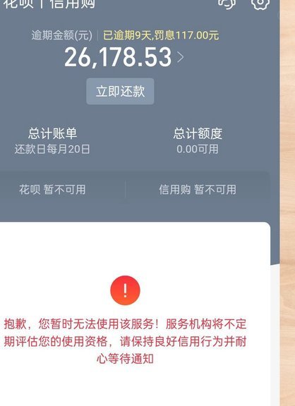 花呗为什么还不上款